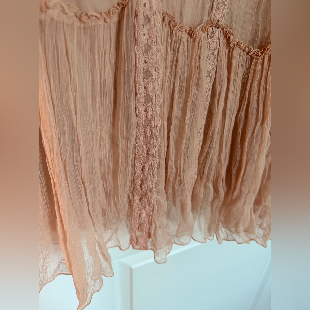 Sundance Sleeveless Lace Midi Dress in Blush Women’s Size Petite Medium - Picture 9 of 10